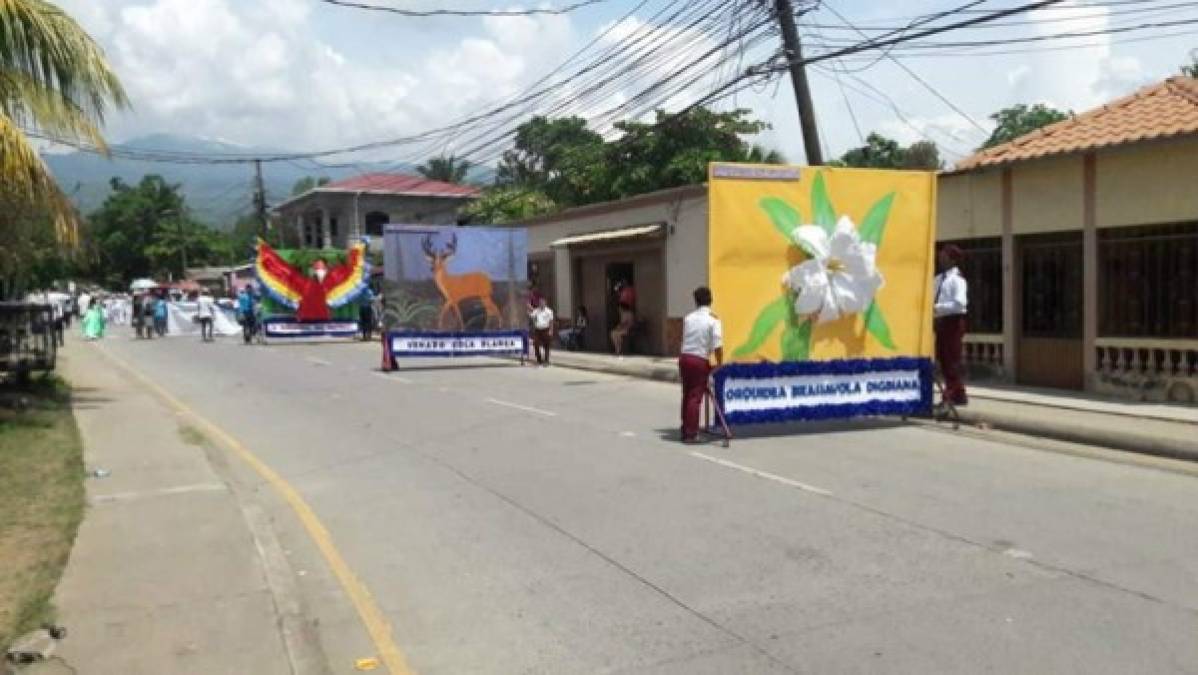 El colegio plasmó en sus murales los símbolos patrios menores de Honduras.