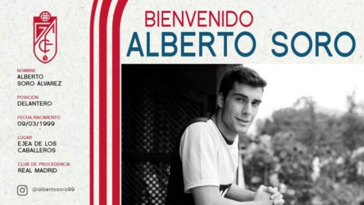 El Real Madrid ha decidido traspasar a Alberto Soro al Granada, equipo con el que firmó hasta el 2025. El centrocampista español cuenta con 21 años de edad.