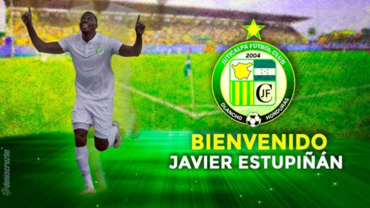 Javier Estupiñán: El delantero colombiano es nuevo refuerzo del Juticalpa FC. El atacante llega procedente del Motagua, en donde fue dado de baja por Diego Vázquez.