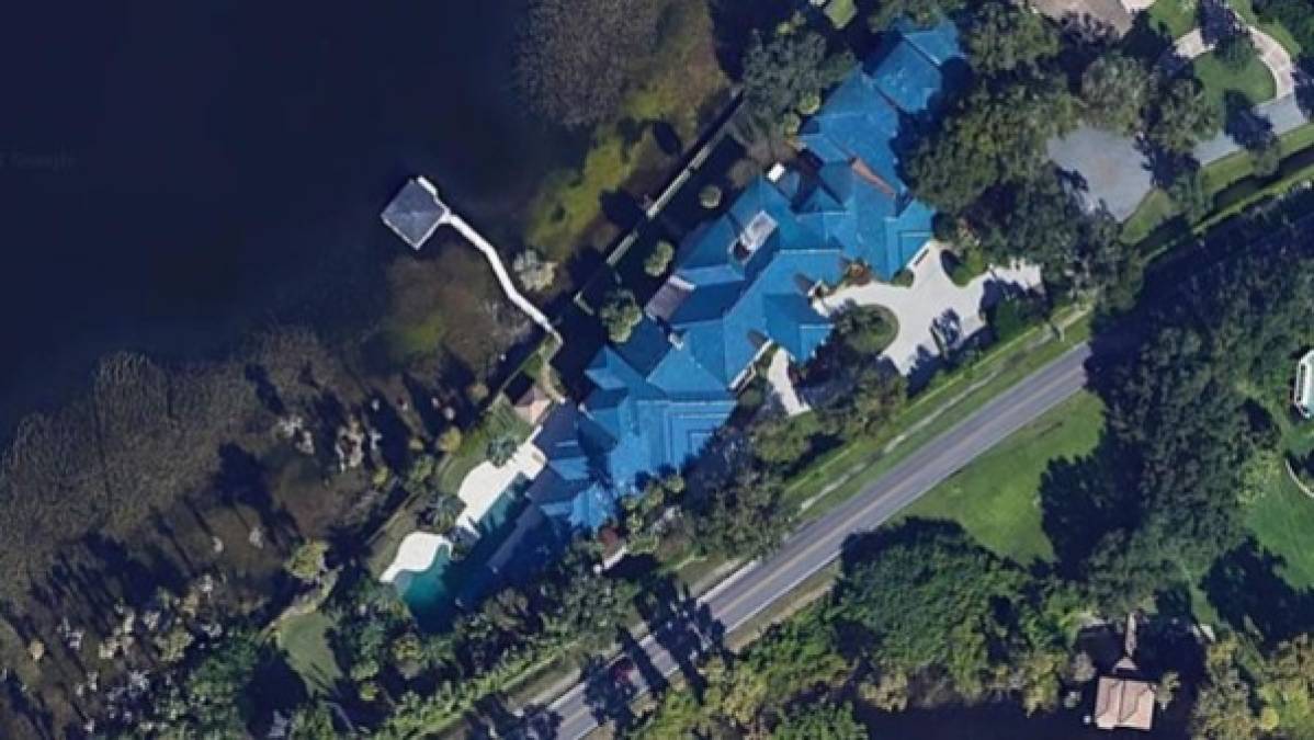 Imagen de satélite de la mansión de Shaquille O'Neal en Windermere, cerca de Orlando (Florida).