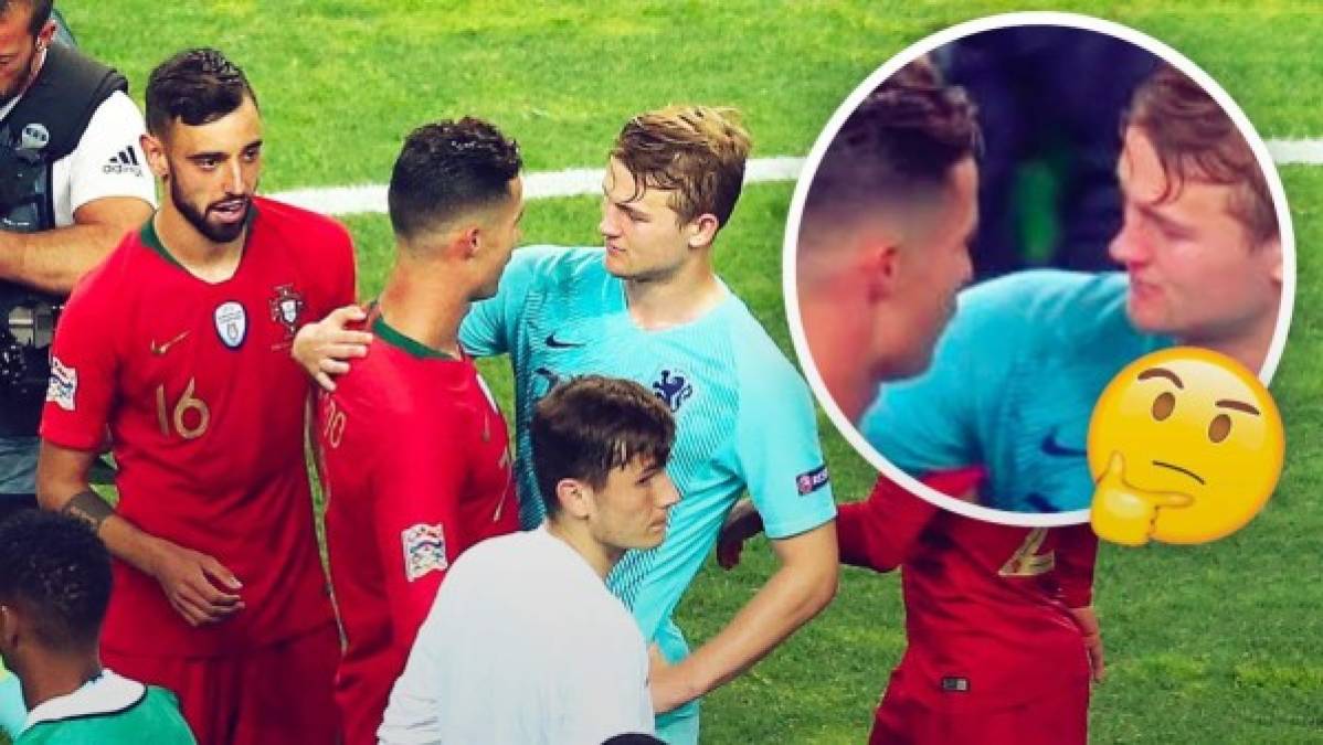 Tras la final de la Nations League, Cristiano Ronaldo le hizo una pregunta directa a Matthijs de Ligt, central holandés del Ajax, el terreno de juego: “¿Te vienes a la Juventus?”. Esa fue la sorprendente pregunta que le hizo CR7 a De Ligt tras el Portugal-Holanda, tal como admitió el internacional ‘oranje’ a la cadena de televisión neerlandesa NOS.