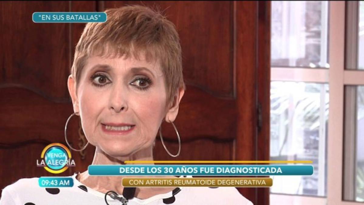 A sus 60 años de edad, la actriz comentó que no tiene familia, más que dos tías que ya son mayores y que la apoyan moralmente, ya que económicamente ella ha subsistido del ahorro que hizo de su trabajo como actriz.<br/><br/>La artritis reumatoide es un trastorno inflamatorio crónico que puede afectar más que solo las articulaciones, ya que también puede afectar los pulmones, el corazón y algunos vasos sanguíneos.<br/>