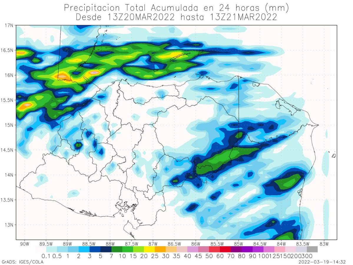 Las condiciones inestables del clima afectarán a cinco regiones en Honduras, pronosticó Copeco.