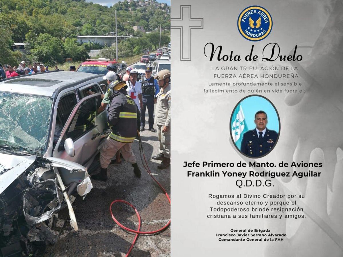Suboficial de la Fuerza Aérea muere tras brutal choque en Tegucigalpa