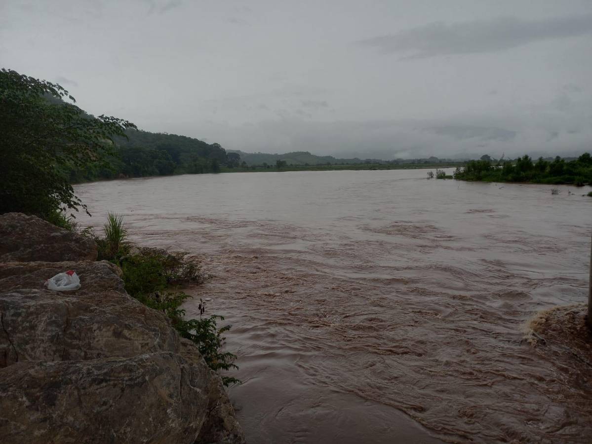 Pobladores reportan algunas filtraciones de agua en algunas zonas aledañas al caudaloso río Ulúa.