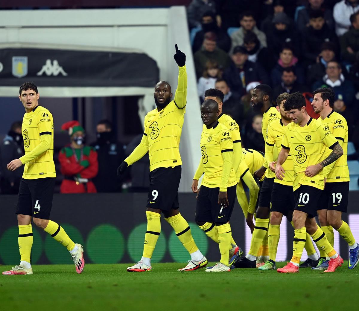 Lukaku festejando su gol para la remontada del Chelsea.