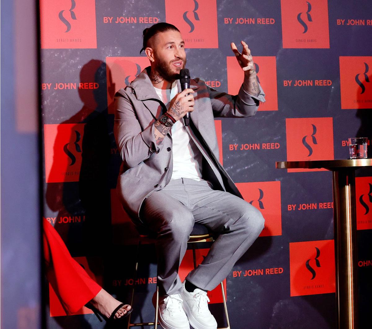El futbolista, durante la presentación de ‘Sergio Ramos by John Reed’, el nuevo gimnasio con un concepto de entrenamiento innovador, en Madrid.