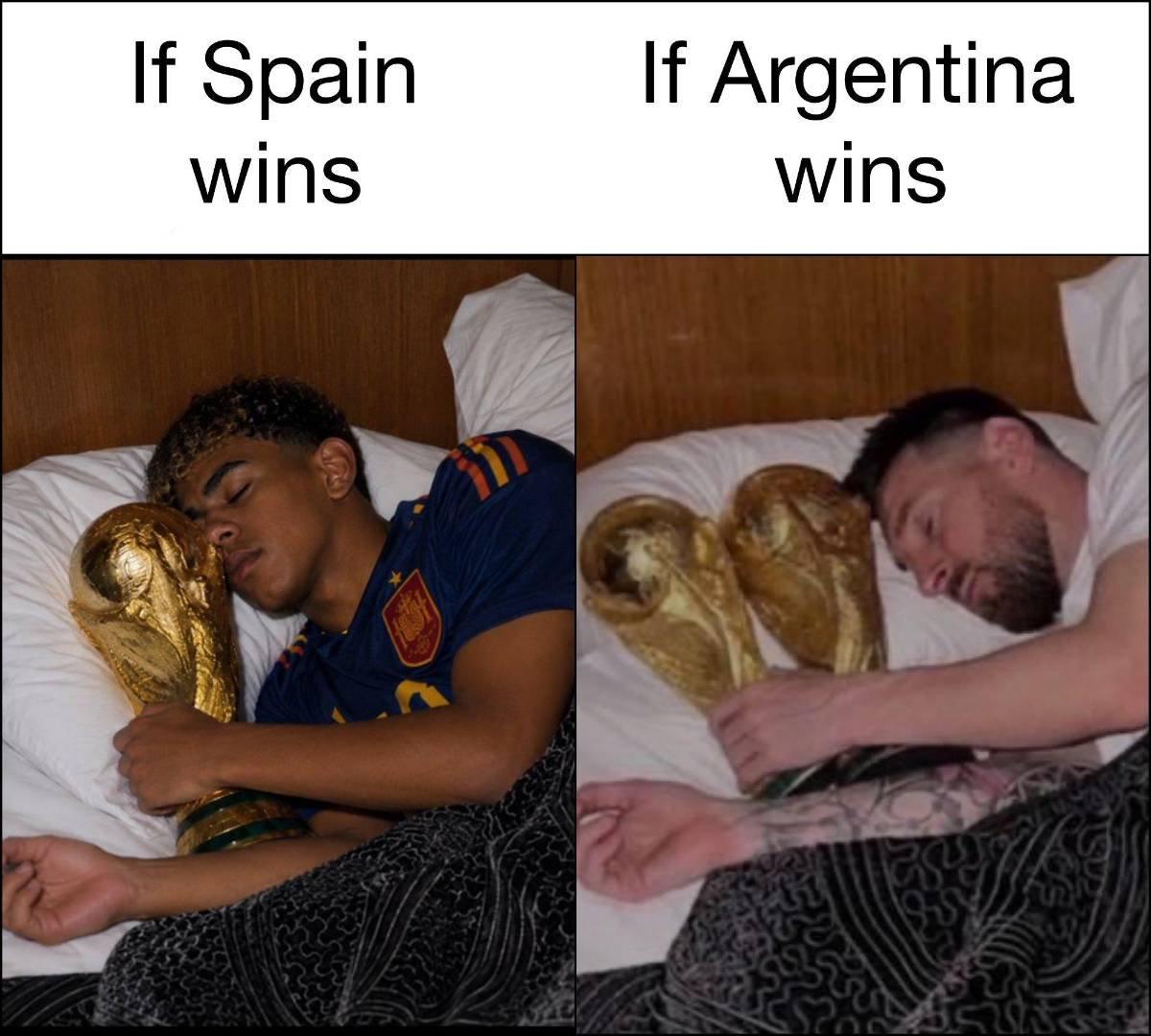 Burlas a Cristiano y Messi: los memes tras la final España-Argentina en el Mundial