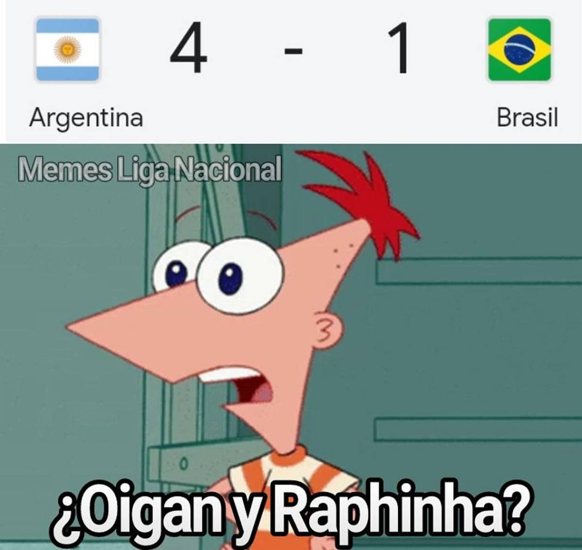 Memes de la goleada de Argentina a Brasil: burlas a Raphinha y Vinicius