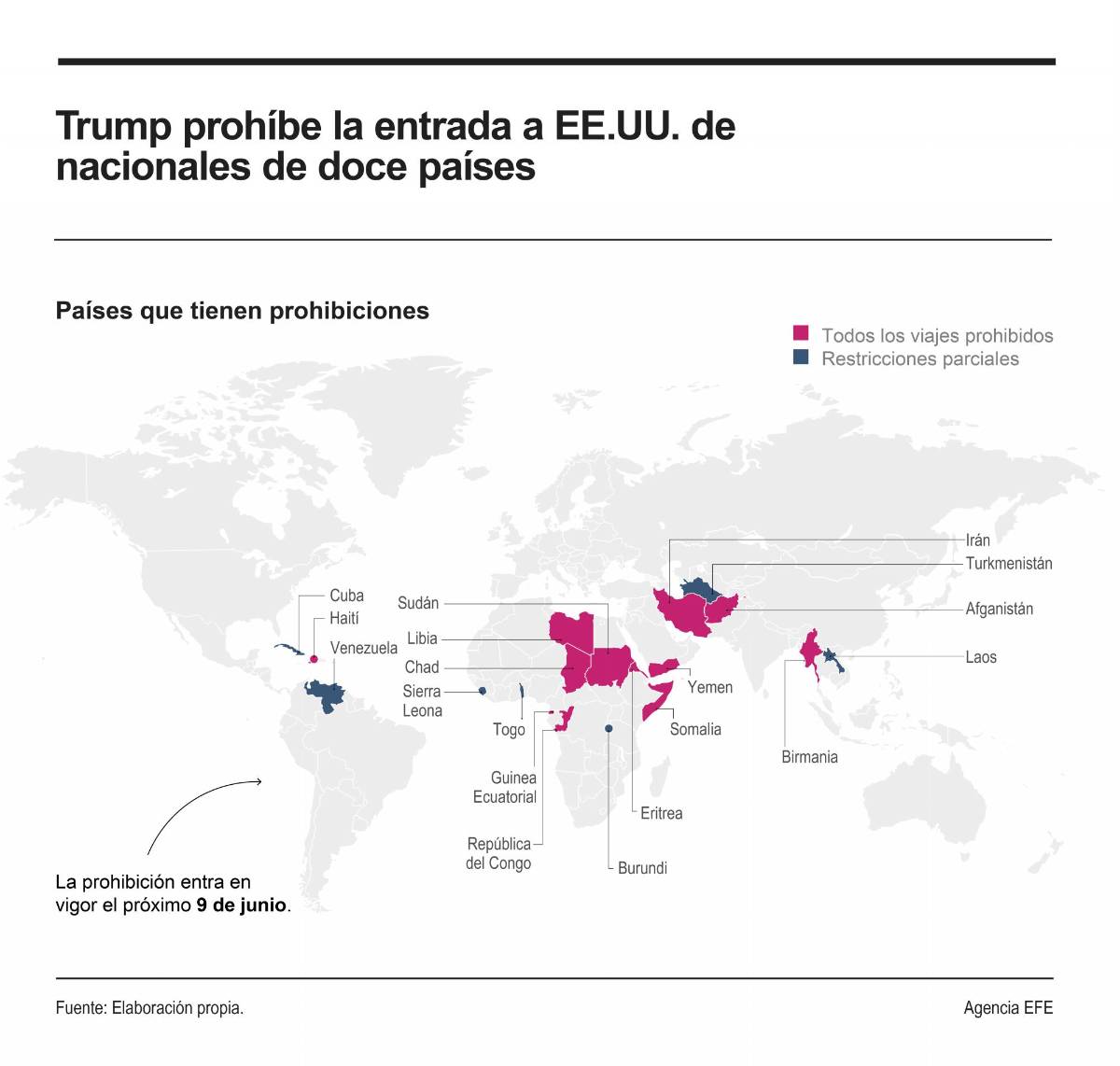Trump impone restricciones de viaje a 19 países: ¿quiénes son los afectados?