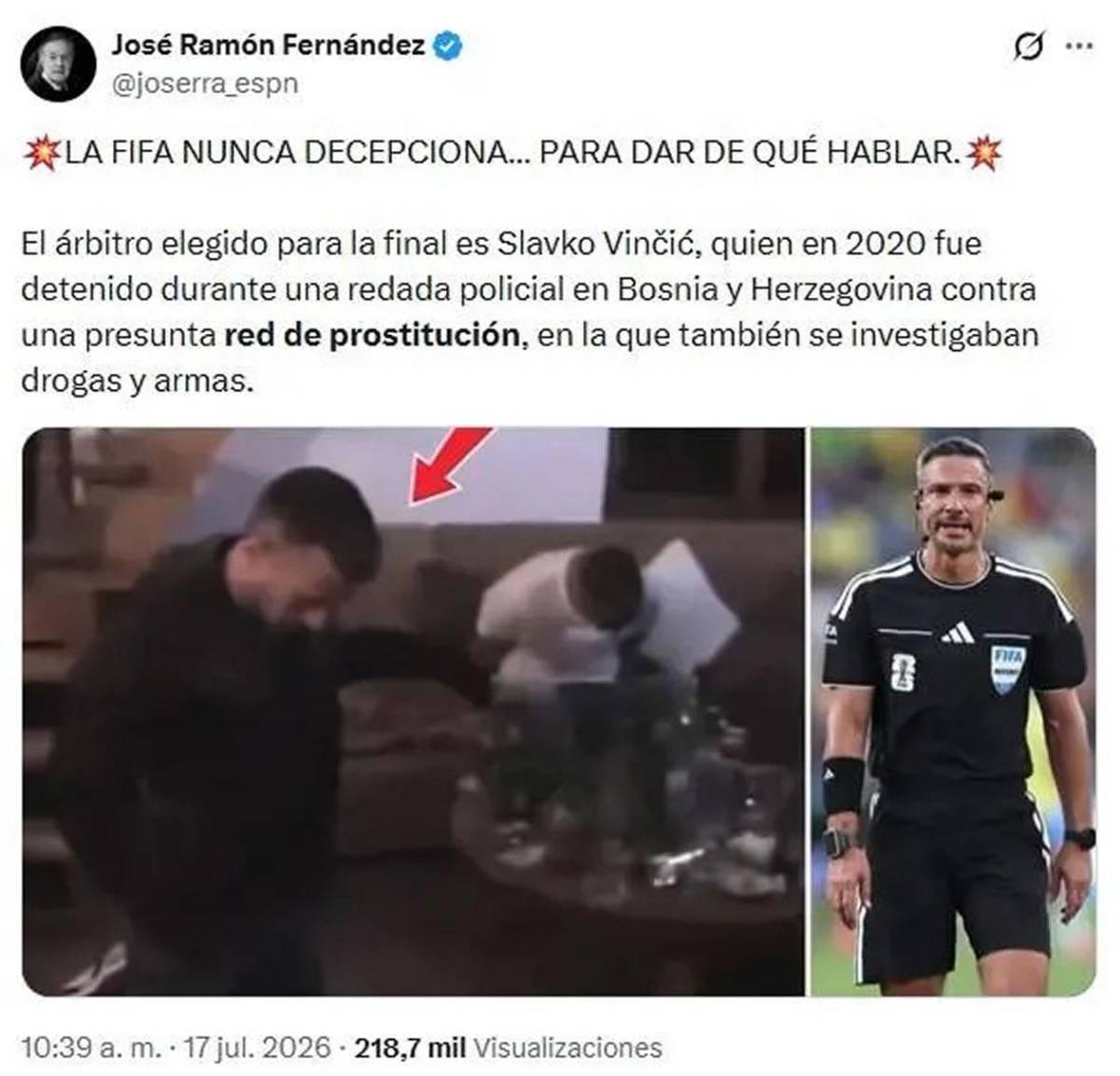 El oscuro pasado del árbitro que pitará la final del Mundial 2026: pudo acabar con su carrera