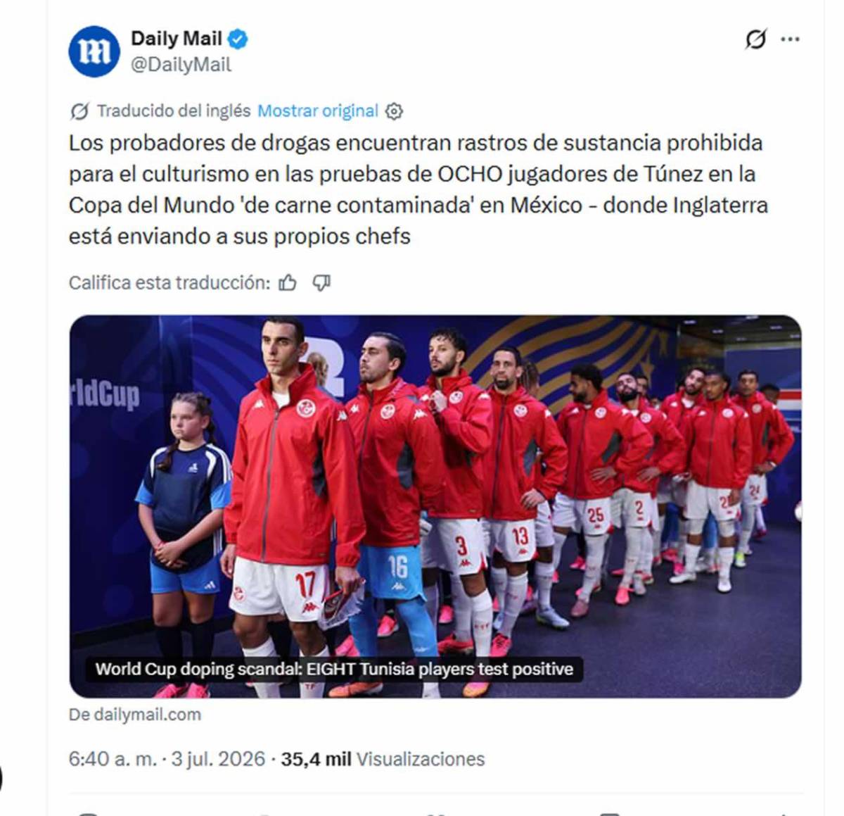 Escándalo en el Mundial: 8 jugadores de selección dan positivo por dopaje en pleno torneo