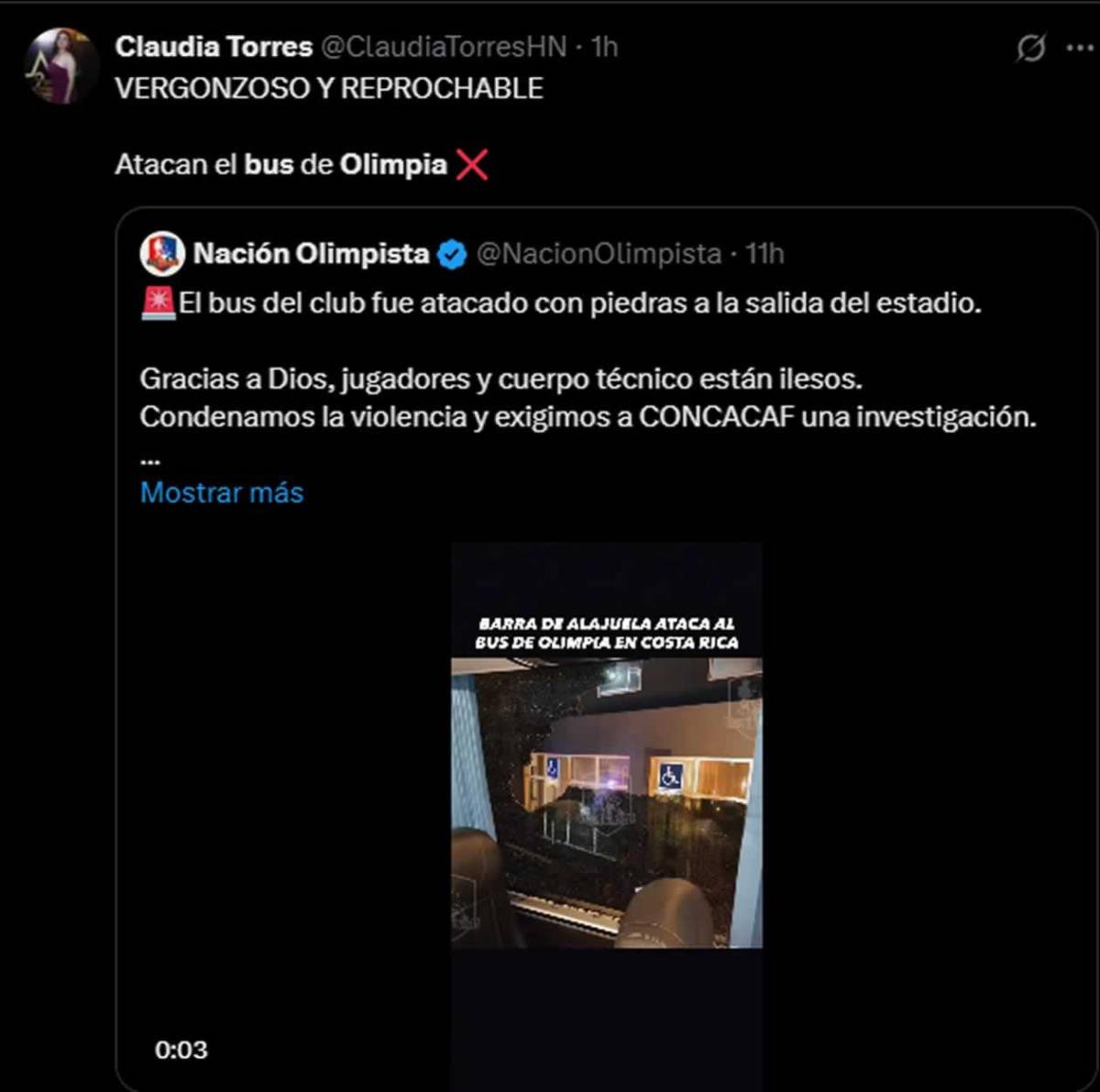 Concacaf debe descalificar a Alajuelense: prensa reprocha ataque al Olimpia en Costa Rica