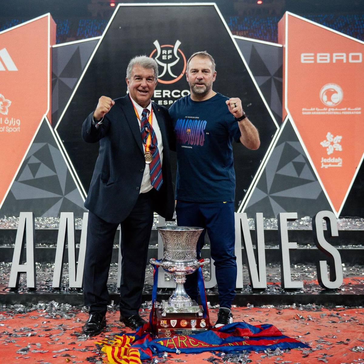 Mbappé mal perdedor, gesto de Florentino con Flick y alocado festejo de Barcelona