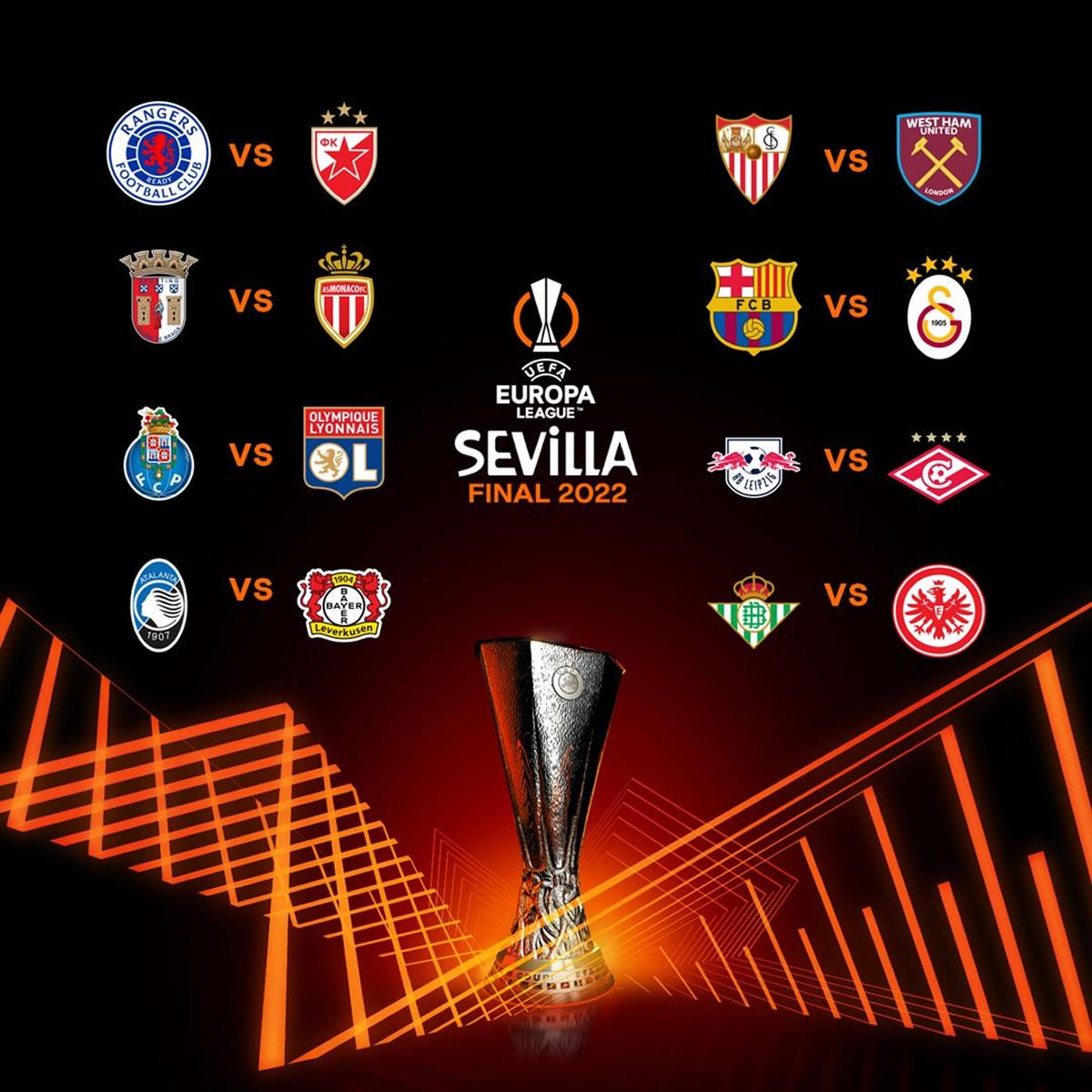 Los cruces de los octavos de final de la Europa League.