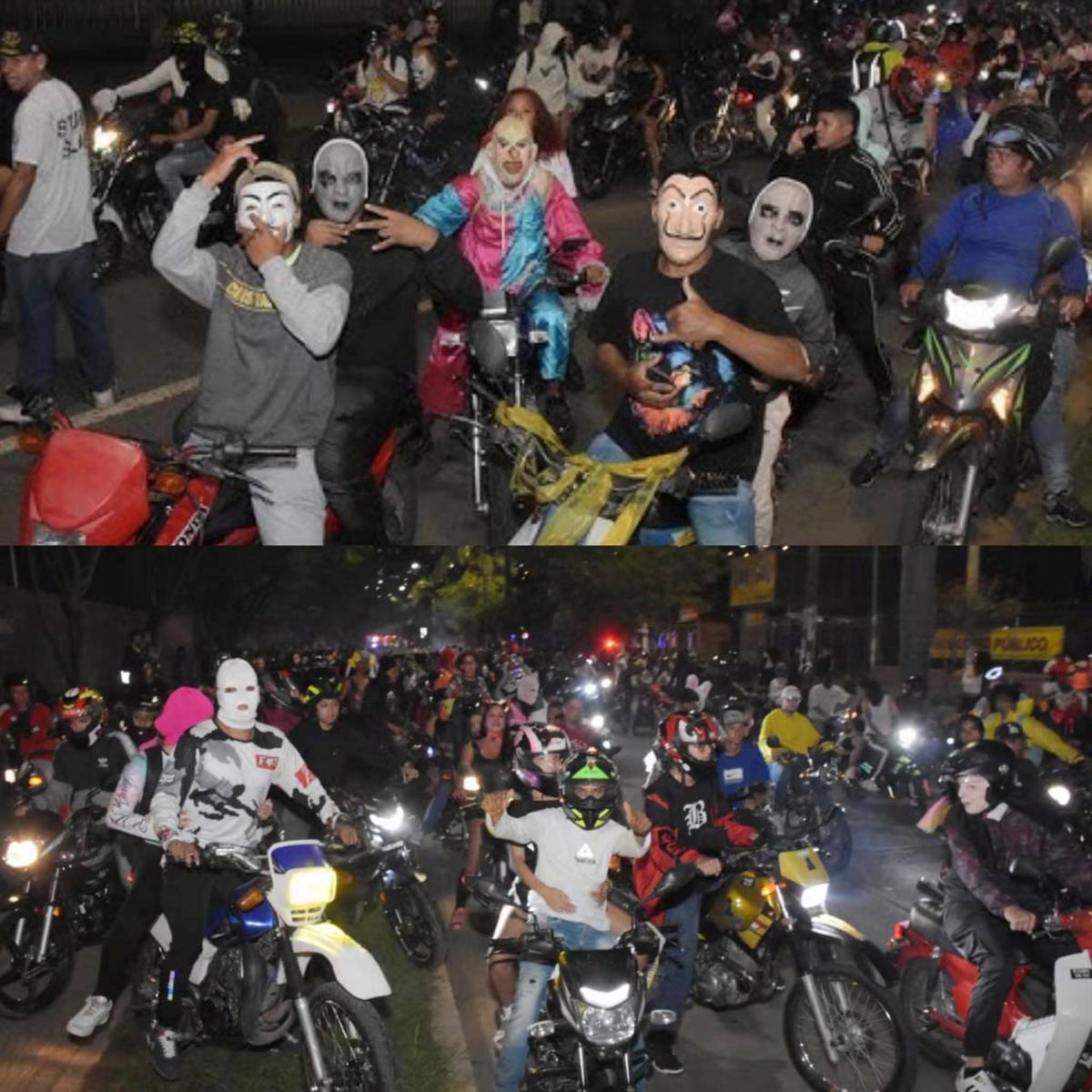Salen a celebrar Halloween y terminan con las motos decomisadas en El Progreso
