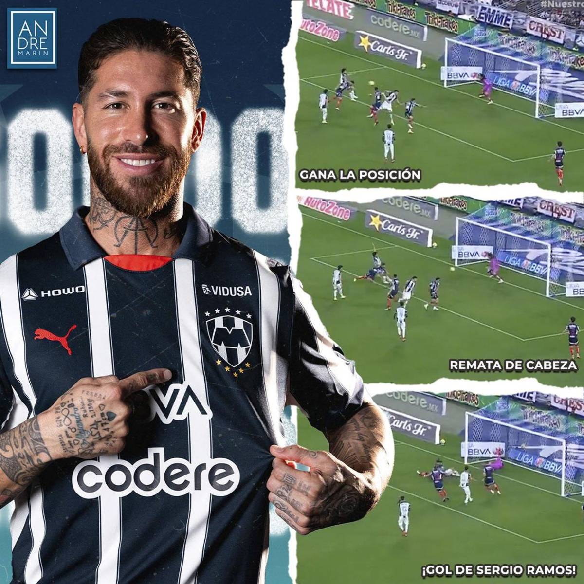 Sergio Ramos se luce: primer gol con Monterrey y su curioso festejo