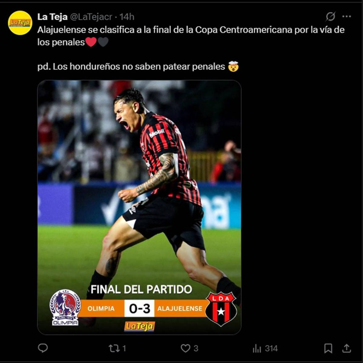 Alajuelense se sigue burlando de Olimpia, dardo de 'ChepeBomba' y Costa Rica advierte a Honduras