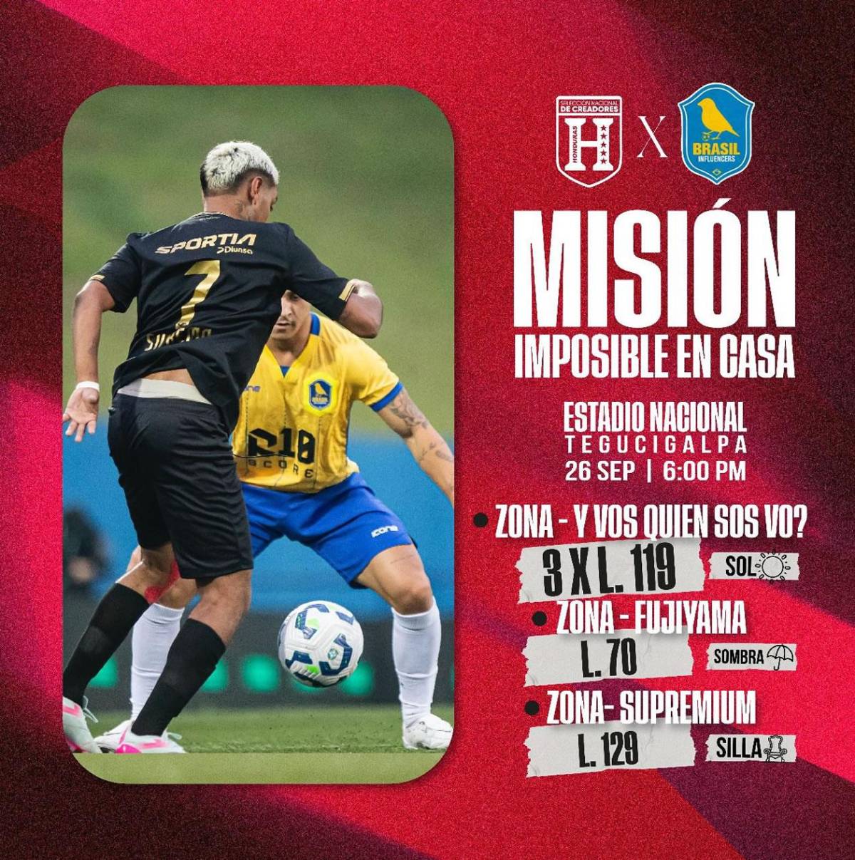 Supremo cambia sede de partido Tiktokers Honduras-Brasil al no llegar a acuerdo en Tegucigalpa