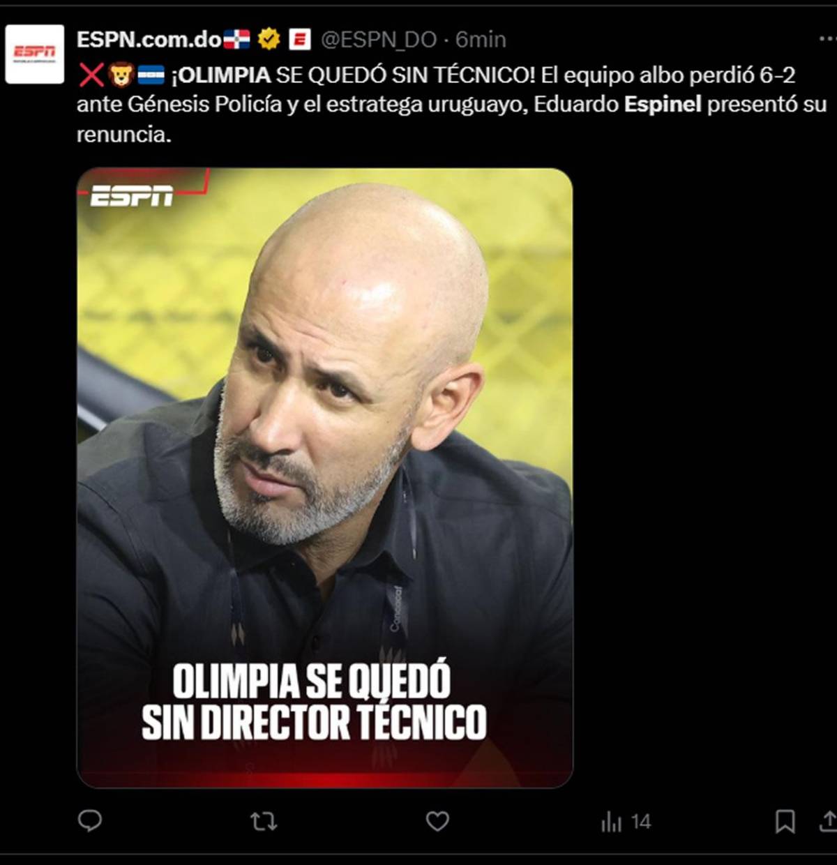 Prensa reacciona a renuncia de Espinel y señalan a dos jugadores de Olimpia