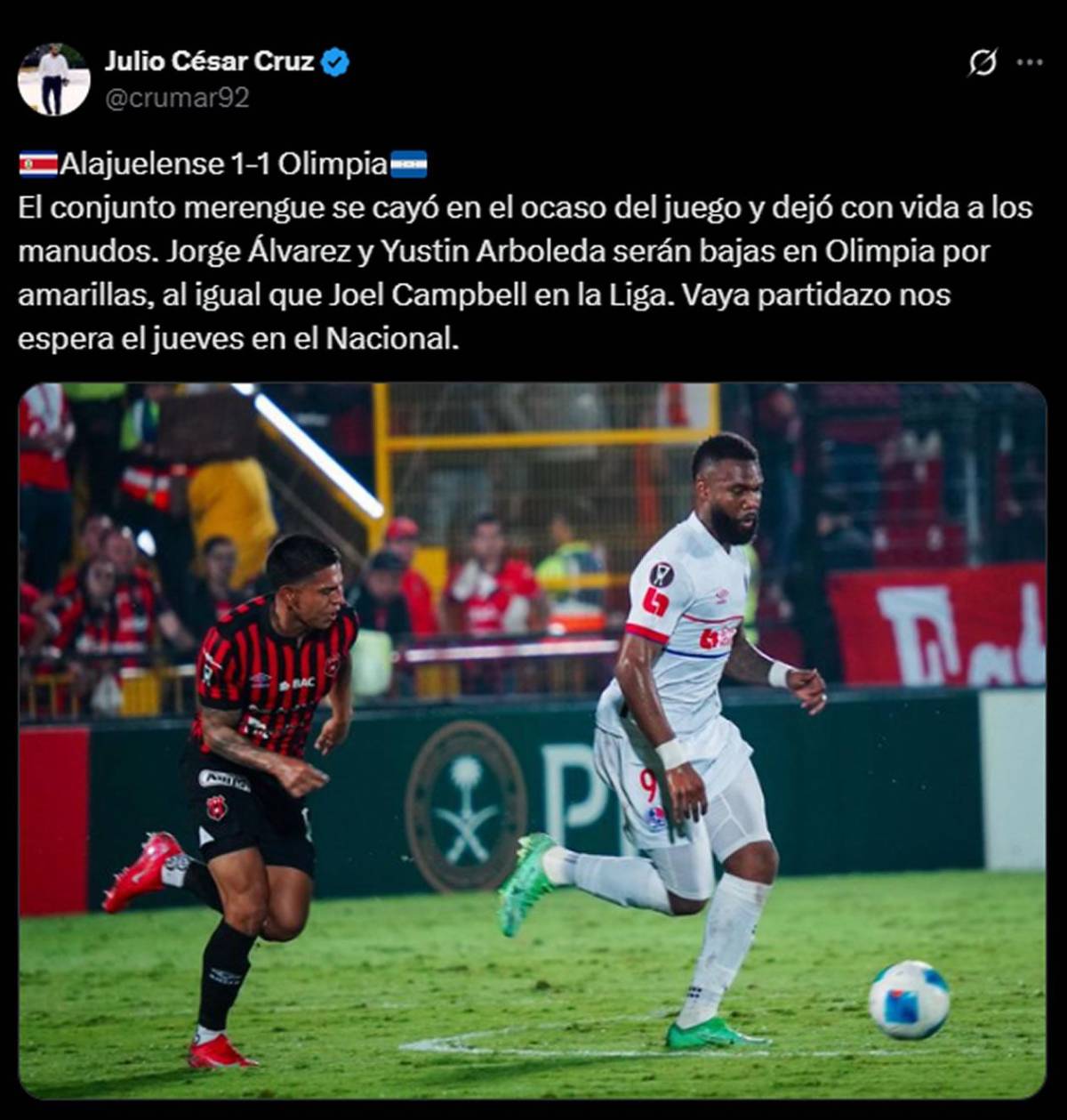 Prensa reacciona a la ventaja de Olimpia ante Alajuelense tras empate: alarma en Costa Rica