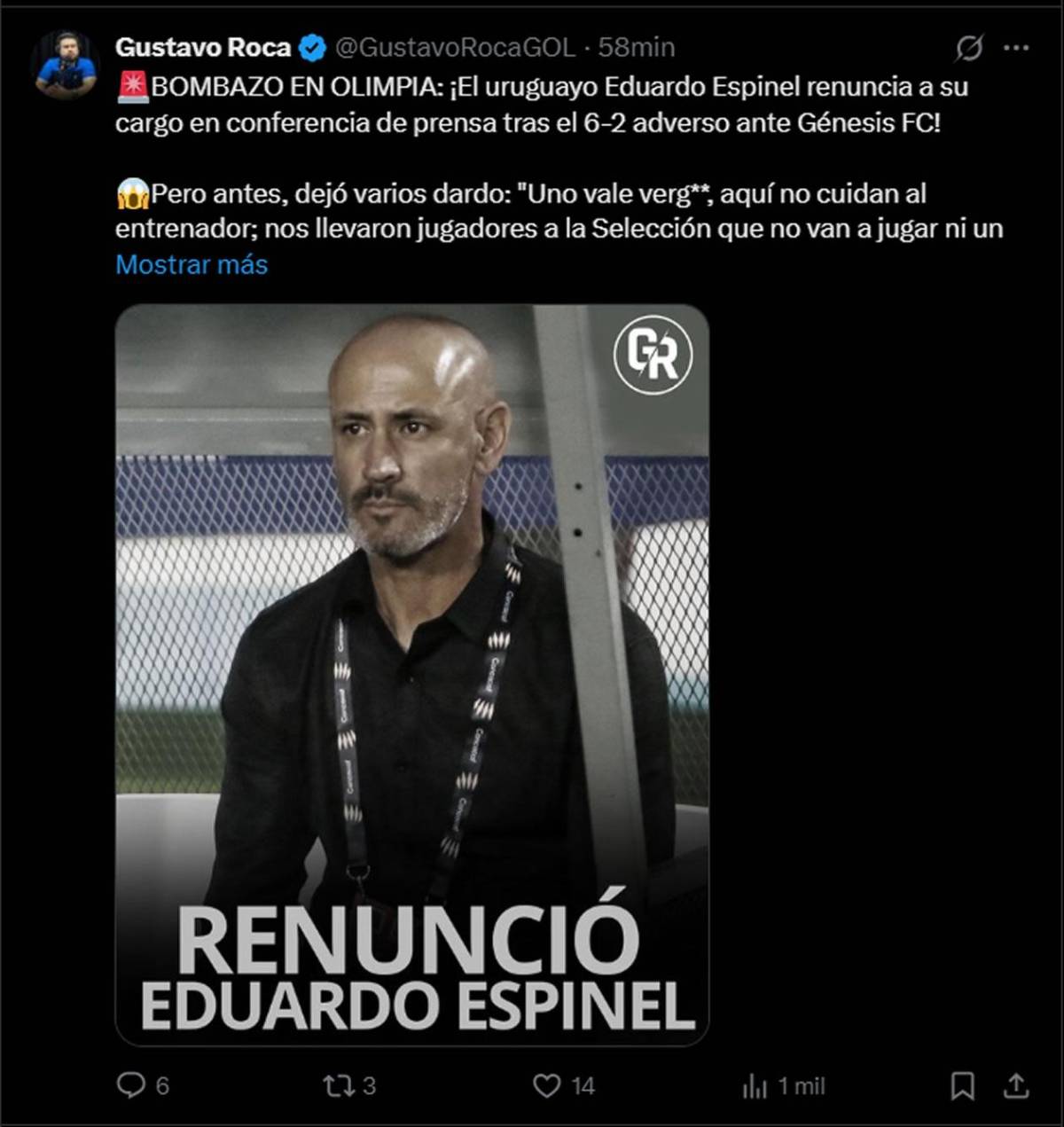 Prensa reacciona a renuncia de Espinel y señalan a dos jugadores de Olimpia
