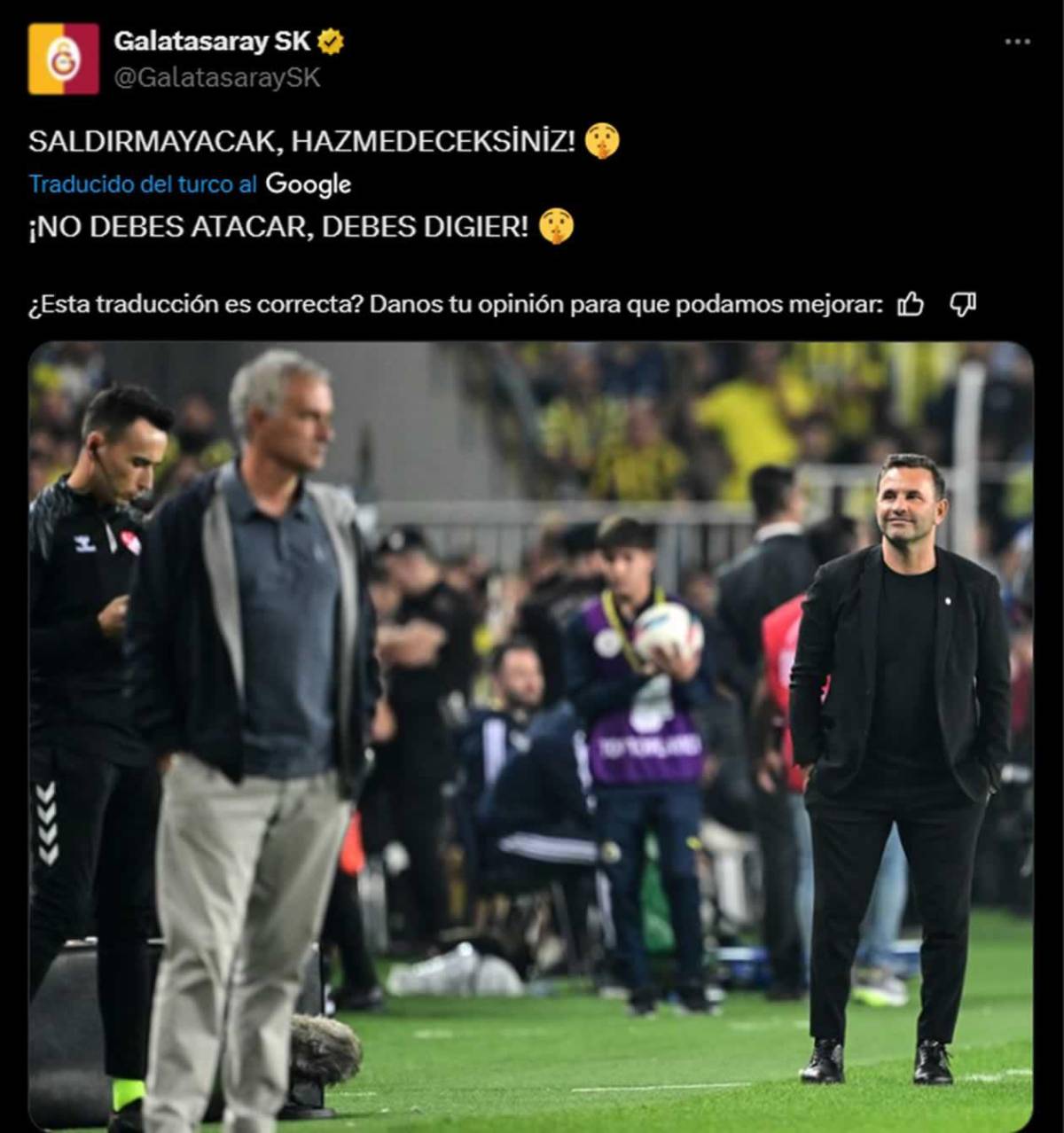 La nueva bajeza de Mourinho: eliminado y agrede al técnico del Galatasaray