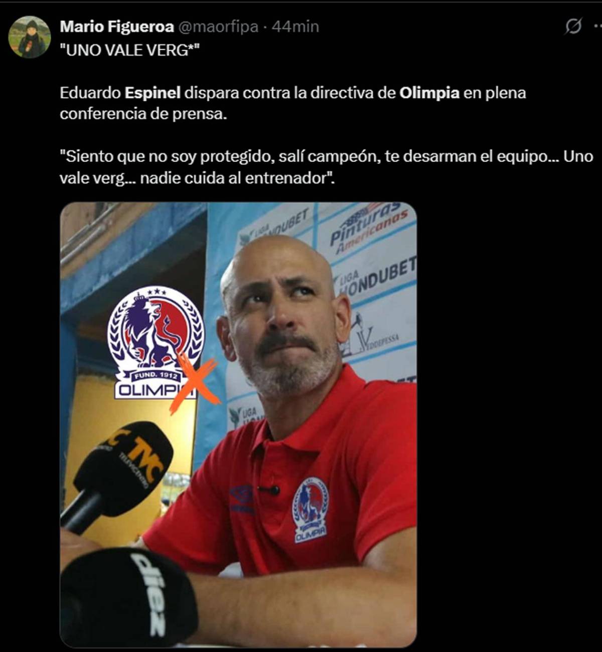 Prensa reacciona a renuncia de Espinel y señalan a dos jugadores de Olimpia