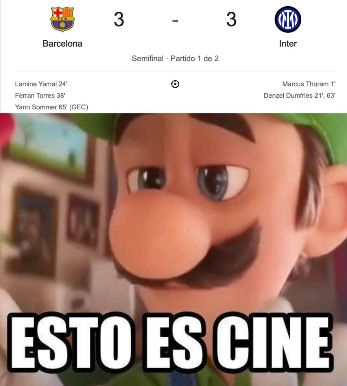 Barcelona sufre en los memes tras empatar con Inter: burlas al Real Madrid