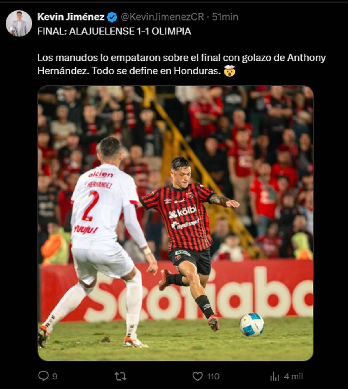 Prensa reacciona a la ventaja de Olimpia ante Alajuelense tras empate: alarma en Costa Rica