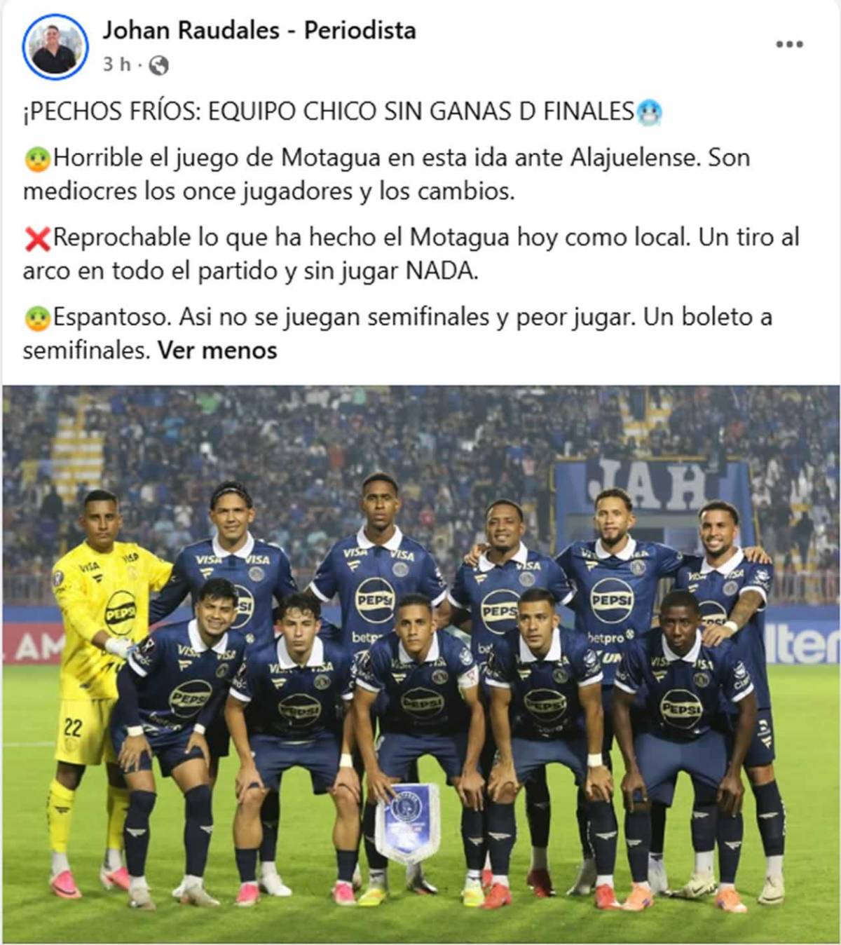 Duras críticas a Motagua y señalan a dos tras empate vs Alajuelense: ¡Pechos fríos, equipo chico!