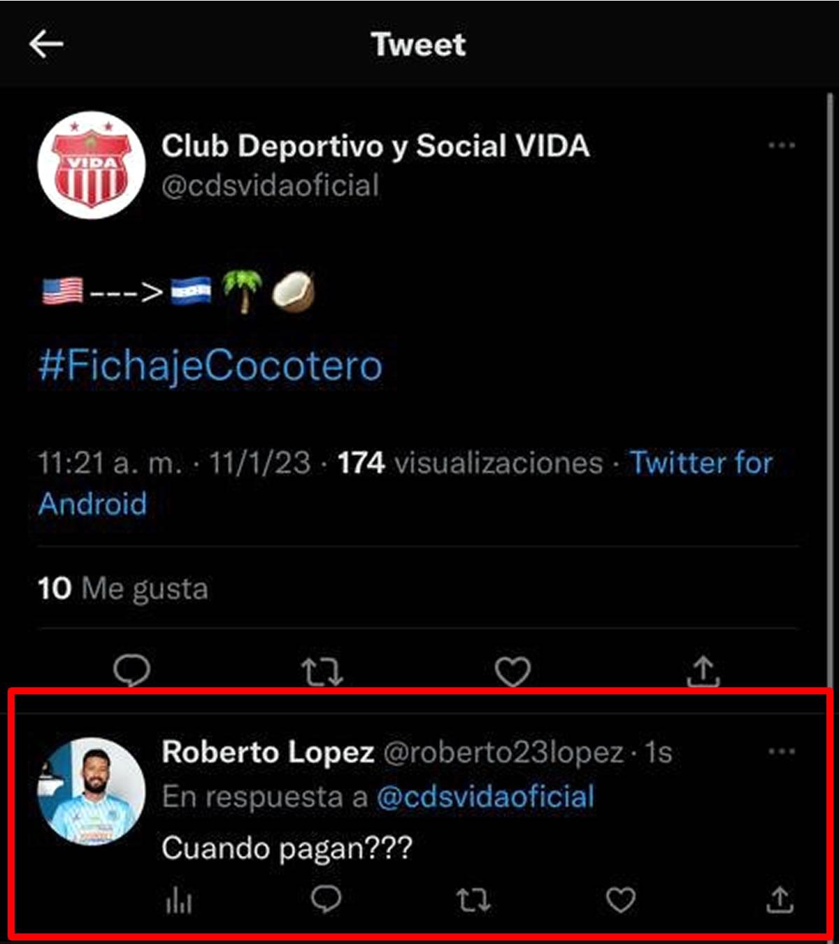 El mensaje que le escribió ‘Pipo‘ López al Vida.