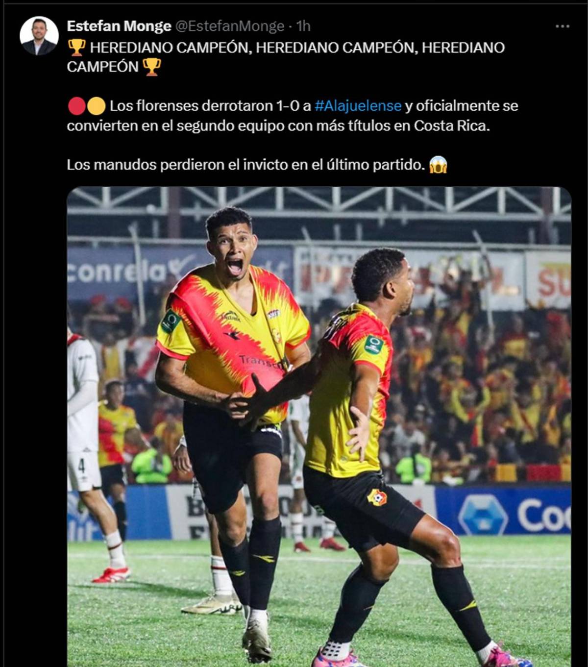 Fantástico: Getsel Montes se lleva los halagos tras darle el título al Herediano