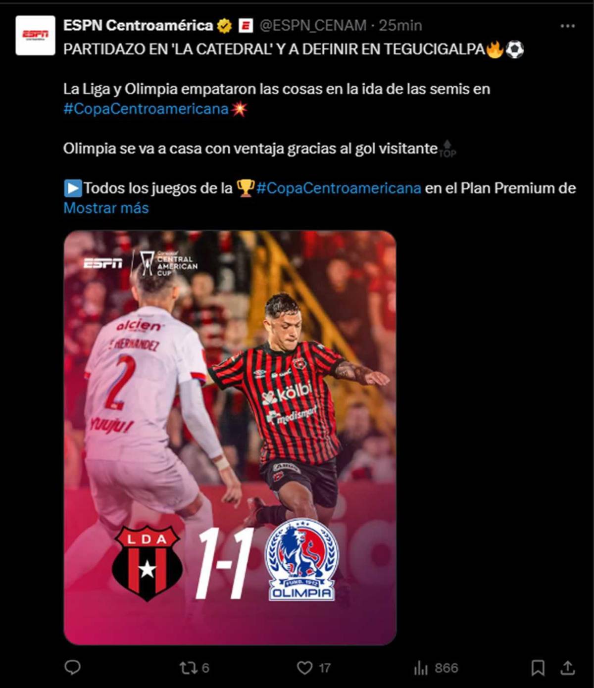 Prensa reacciona a la ventaja de Olimpia ante Alajuelense tras empate: alarma en Costa Rica