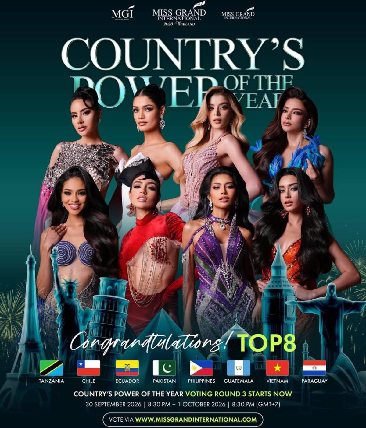 Honduras queda fuera y Guatemala avanza al Top 8 de Miss Grand 2026