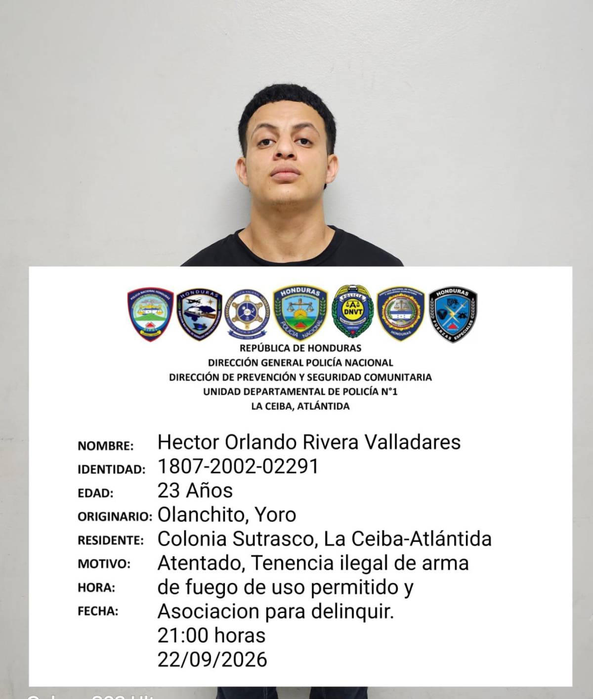 Al ver la patrulla, intentaron huir: así fue la captura de cinco supuestos pandilleros de la 18 en La Ceiba