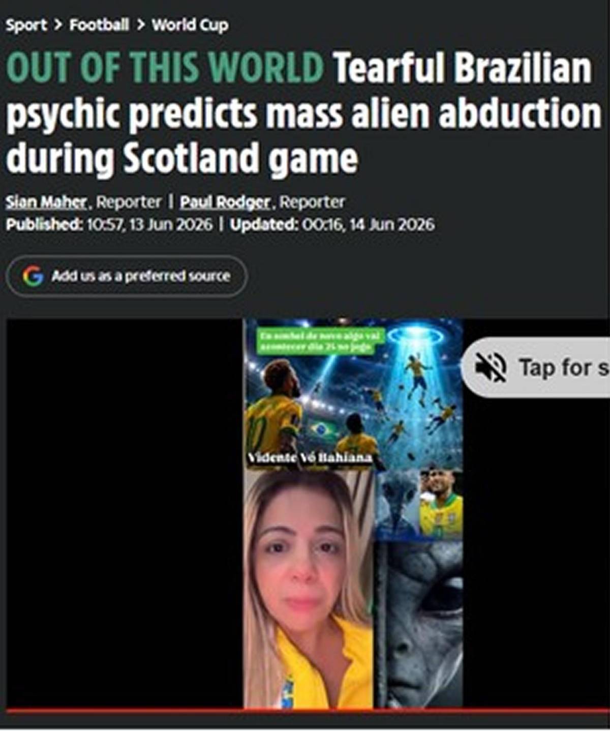 Vidente brasileña predice lo impensable durante el Brasil vs Escocia del Mundial 2026