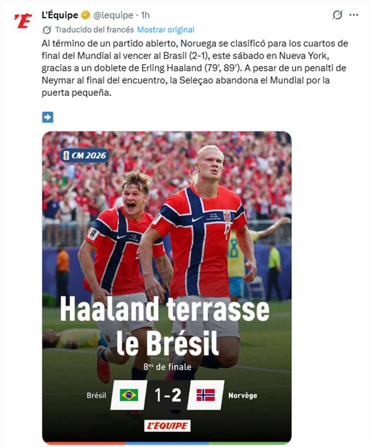 Brasil llora eliminación, señalan culpable, decisión de Neymar y en Argentina se burlan