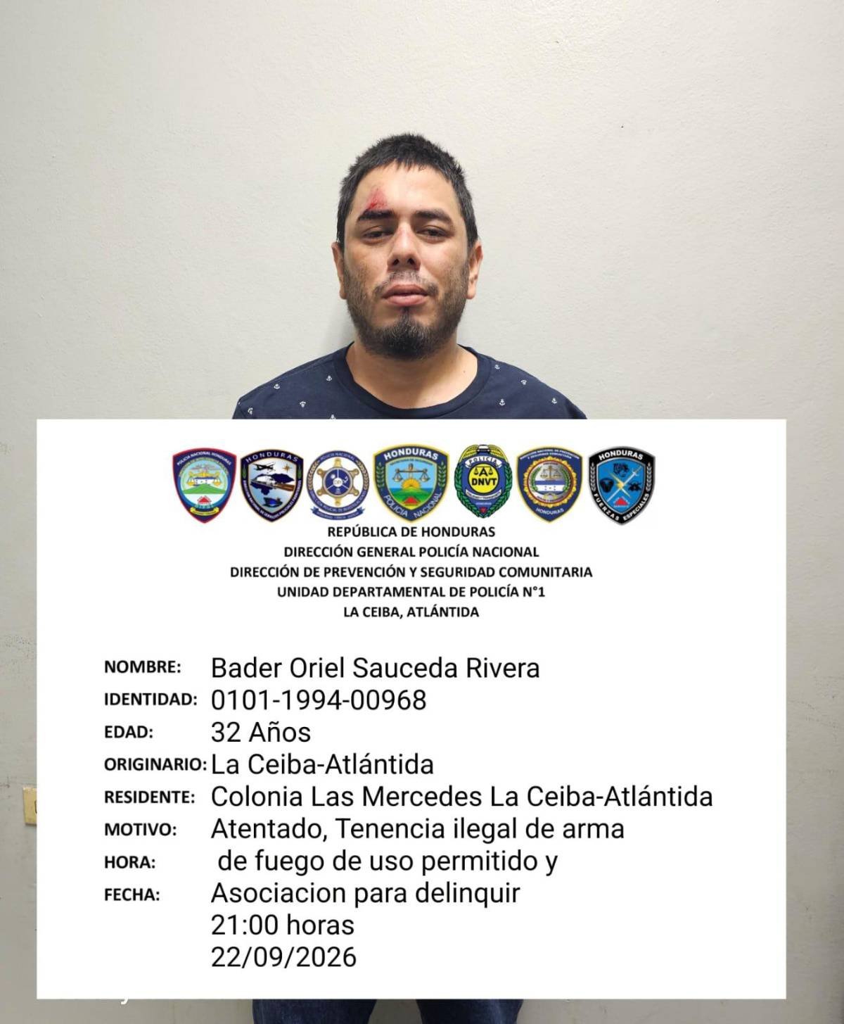 Al ver la patrulla, intentaron huir: así fue la captura de cinco supuestos pandilleros de la 18 en La Ceiba