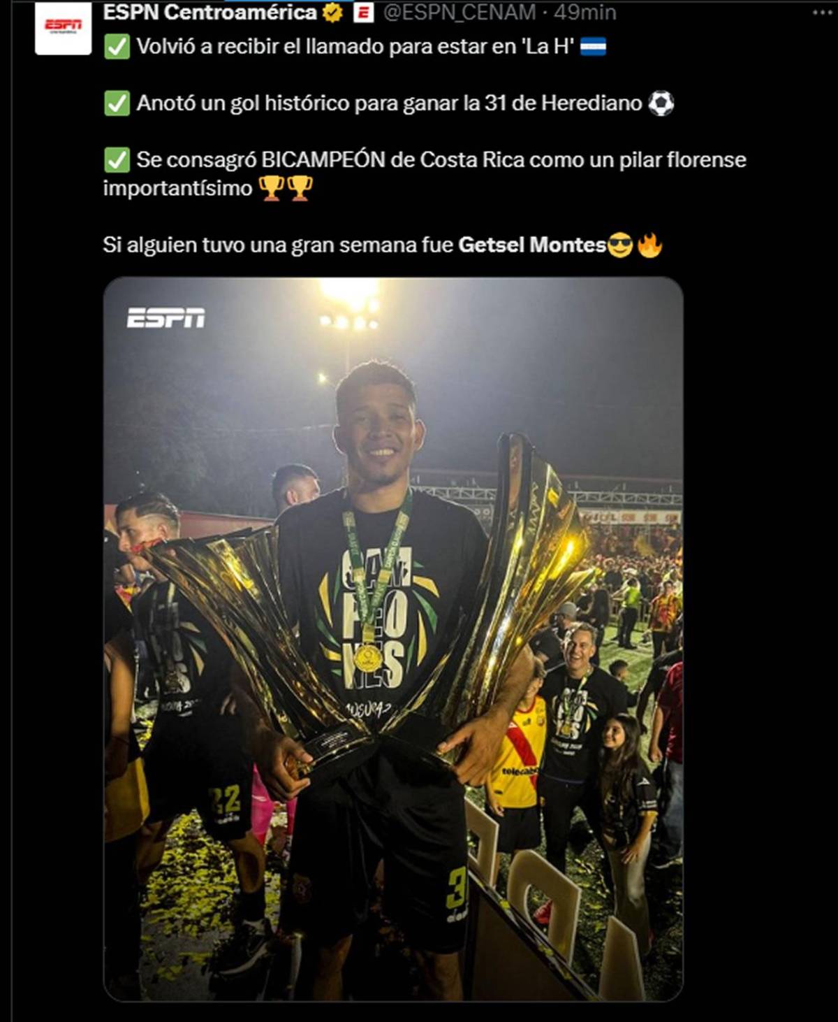 Fantástico: Getsel Montes se lleva los halagos tras darle el título al Herediano