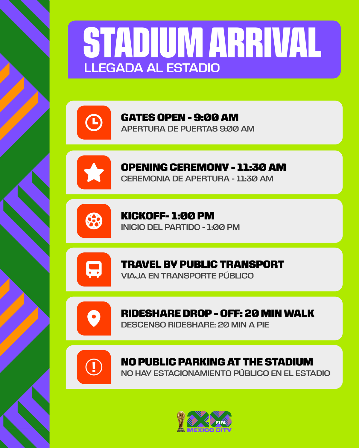 Los horarios para la inauguración del Mundial 2026.