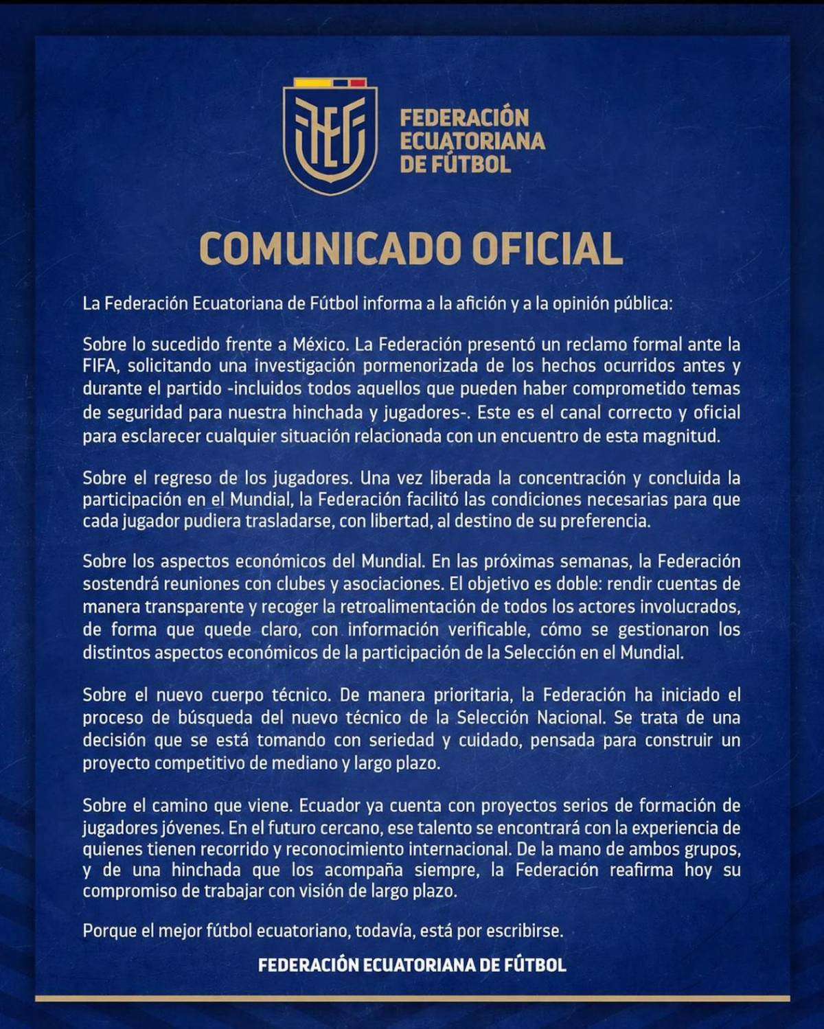 Ecuador explota tras caer vs México y pide a FIFA investigar: ¿narcos amenazaron a jugadores?