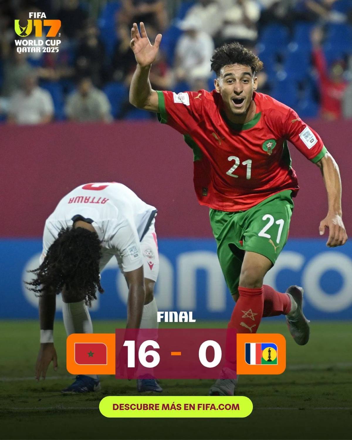 Mundial Sub-17 de Qatar: se registra la mayor goleada de todos los Mundiales