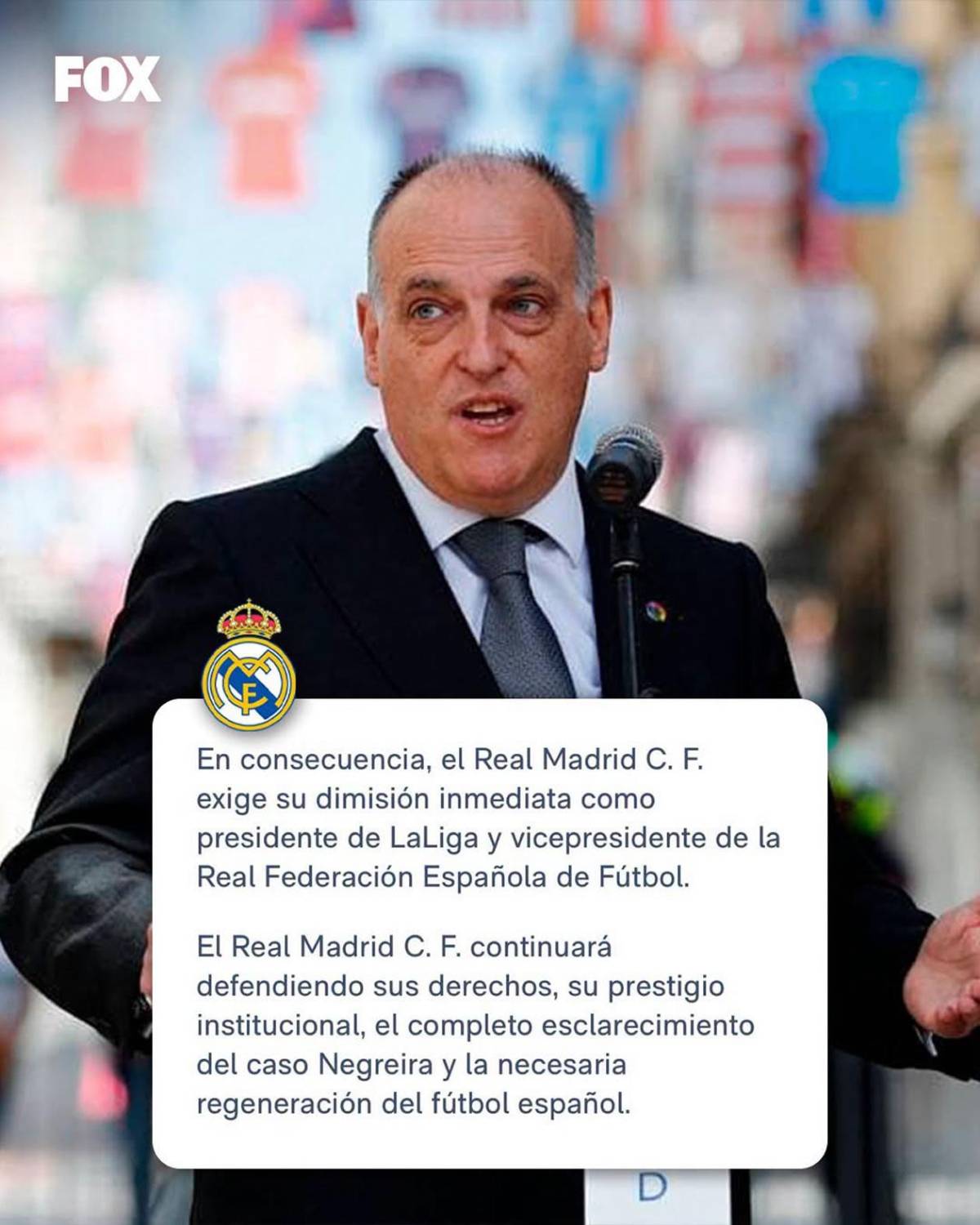 Real Madrid en guerra con Javier Tebas: pide su dimisión y el presidente de LaLiga responde