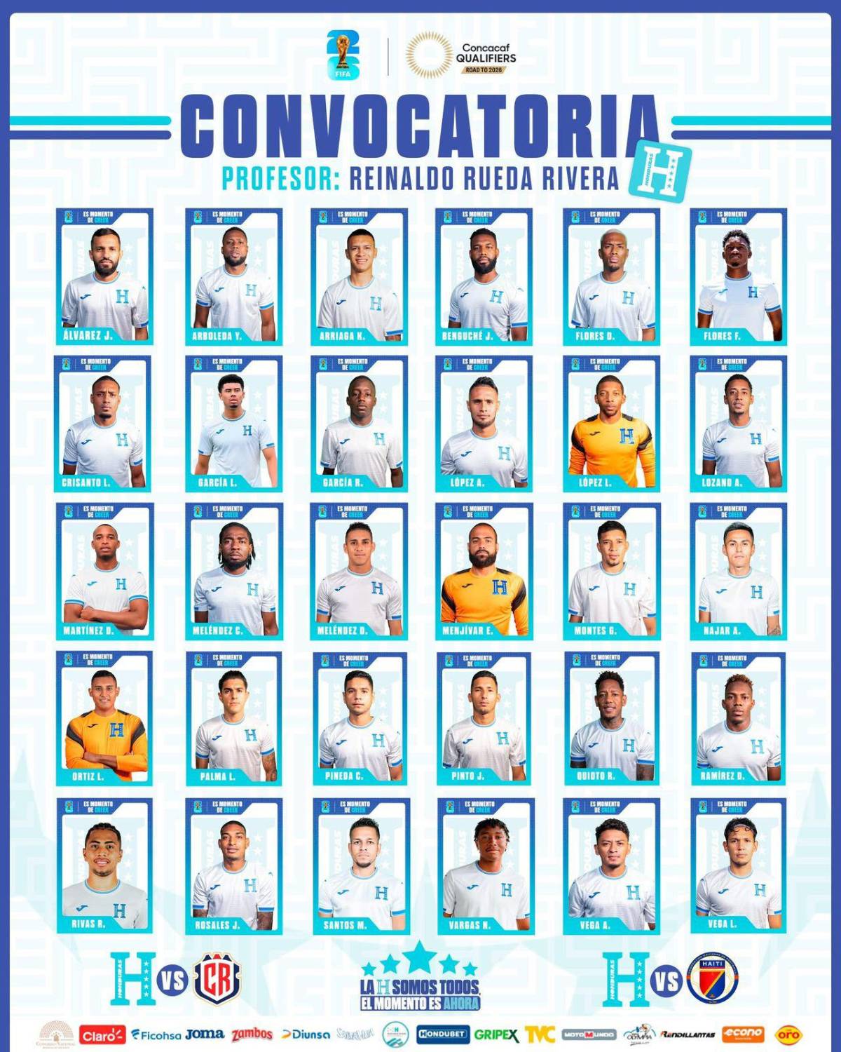 Honduras: sorpresas y ausencias para la eliminatoria mundialista ante Costa Rica y Haití