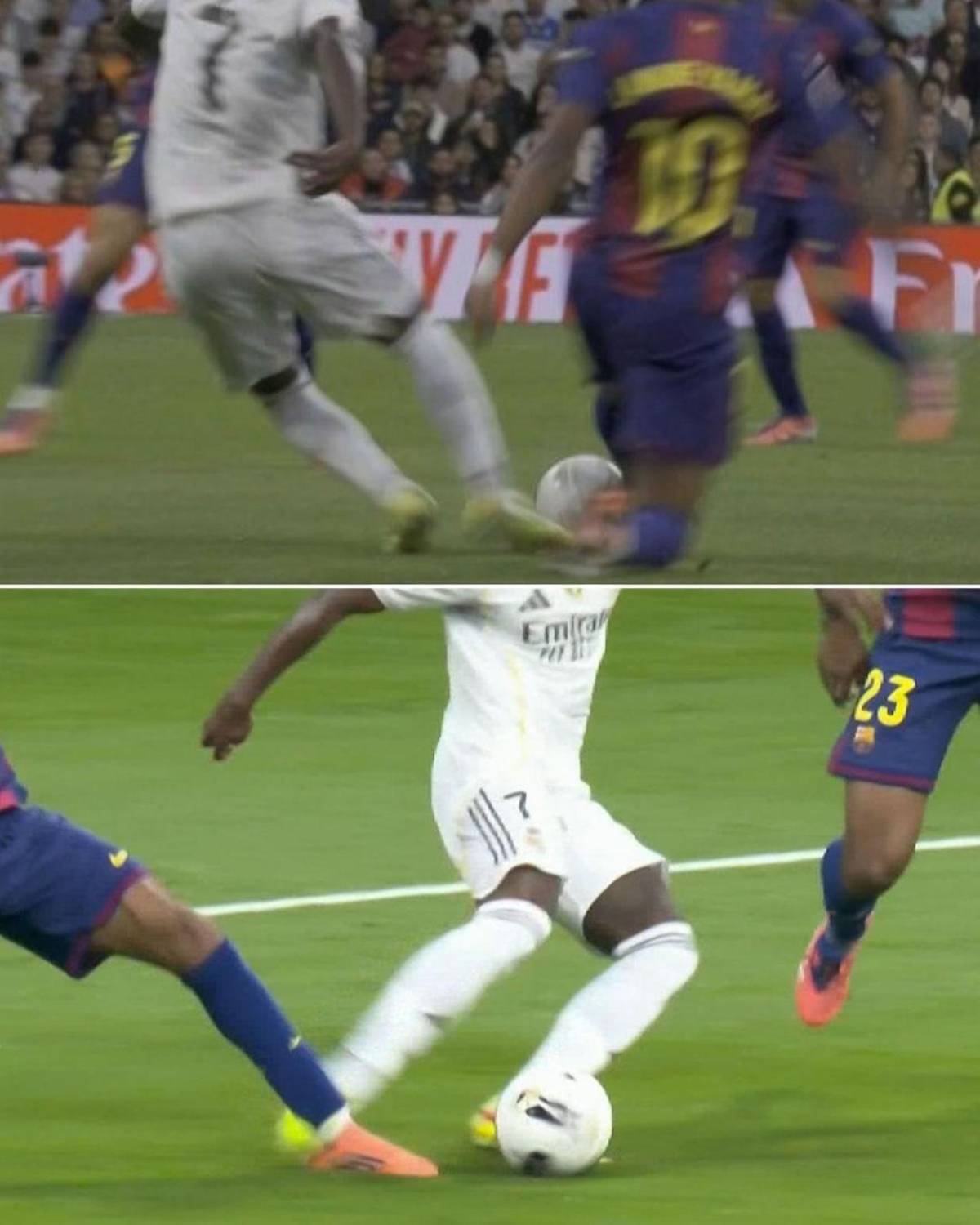 Real Madrid festeja, bronca, Lamine invita a pelear a Courtois y Vinicius hace arder al Barcelona