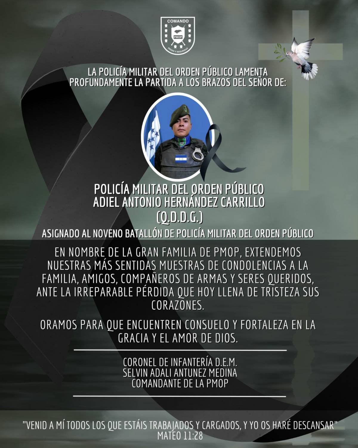Militar muere tras asalto el mismo día en que nació su bebé en Comayagua