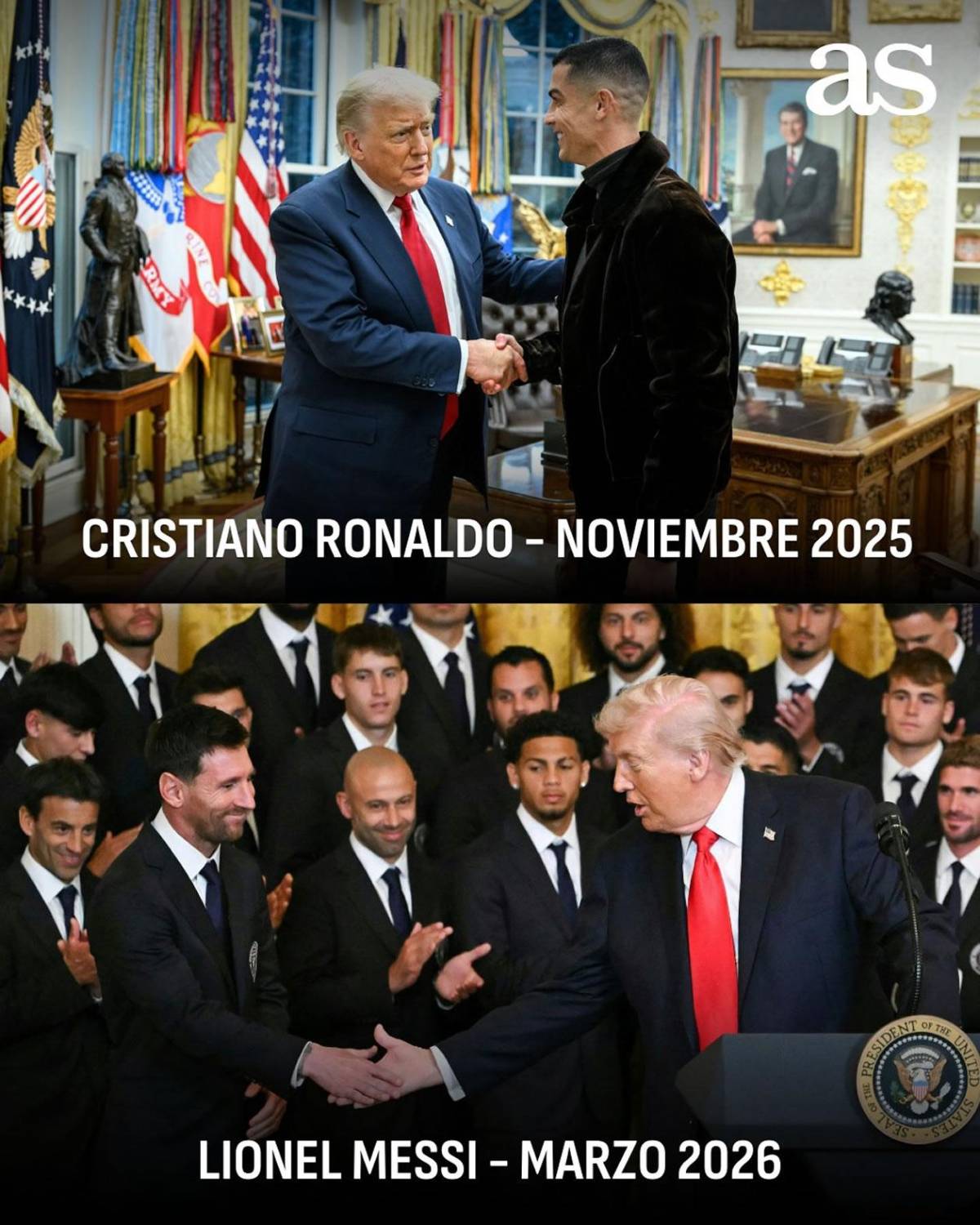 Messi visita a Trump y su reacción cuando mencionó a Cristiano: hondureño en la Casa Blanca