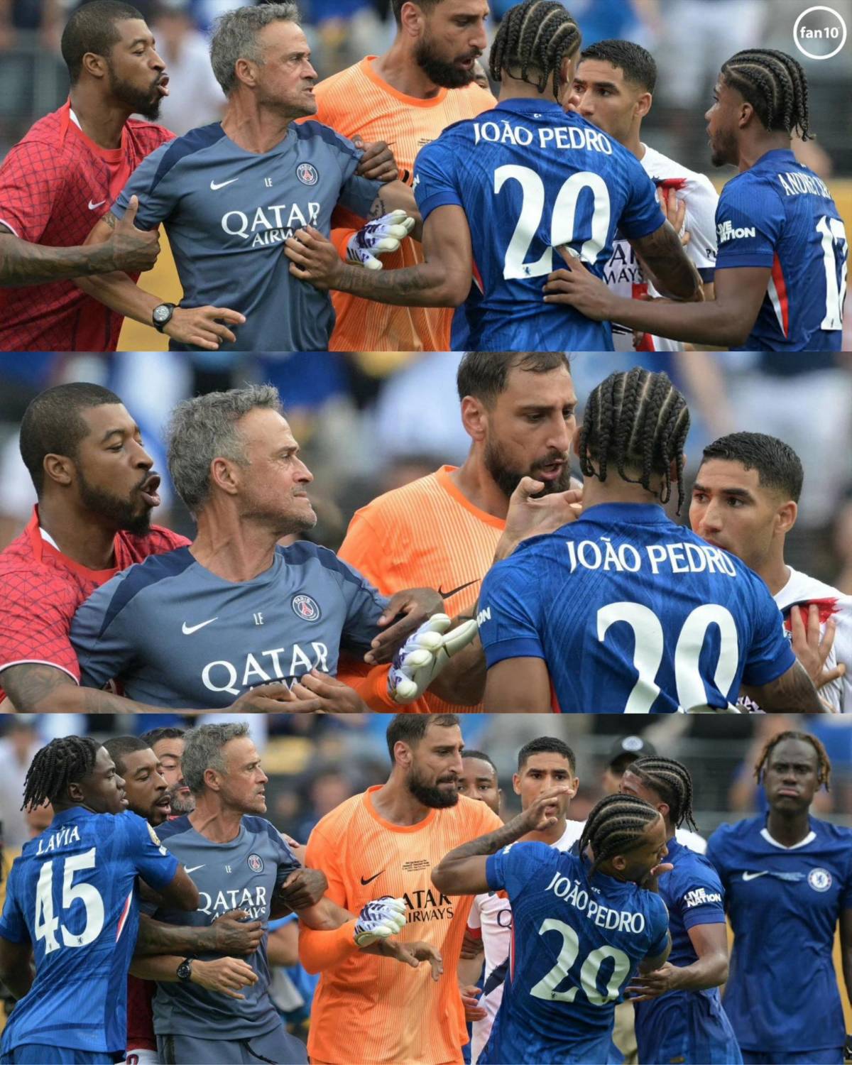 Luis Enrique perdió el control, agresión, zafarrancho y Chelsea humilló al PSG