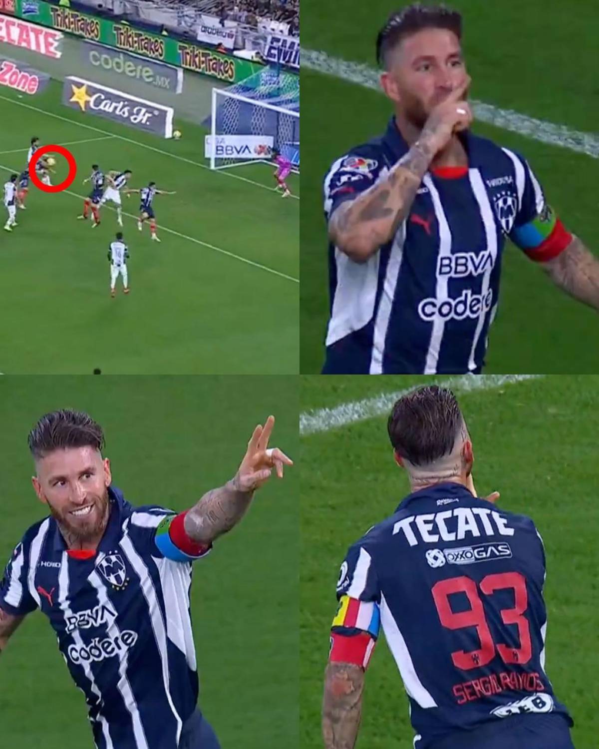 Sergio Ramos se luce: primer gol con Monterrey y su curioso festejo